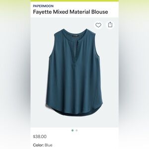 Papermoon Sleeveless Blouse in Deep Teal Stitch Fix